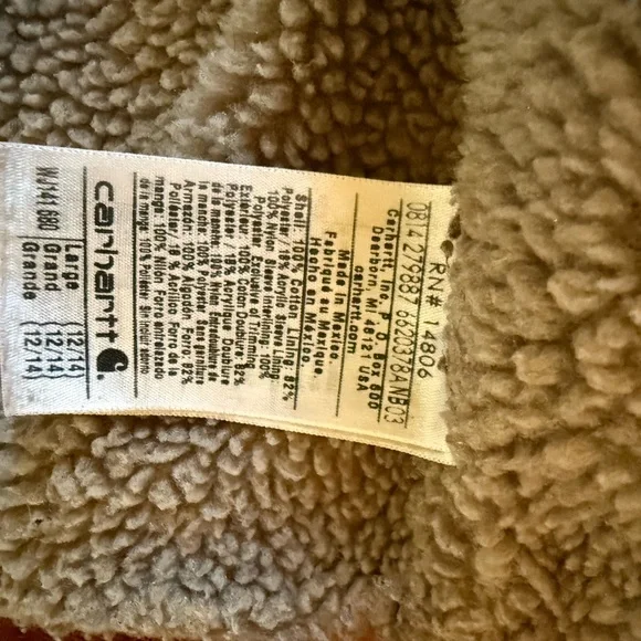 Rare Pink Carharrt Hooded, Canvas, Sherpa Lined Coat - Picture 9 of 9